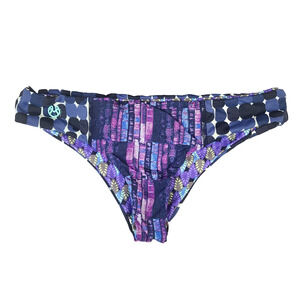 Maaji Bikini Bottoms Purple-Blue Print - Reversible - Small